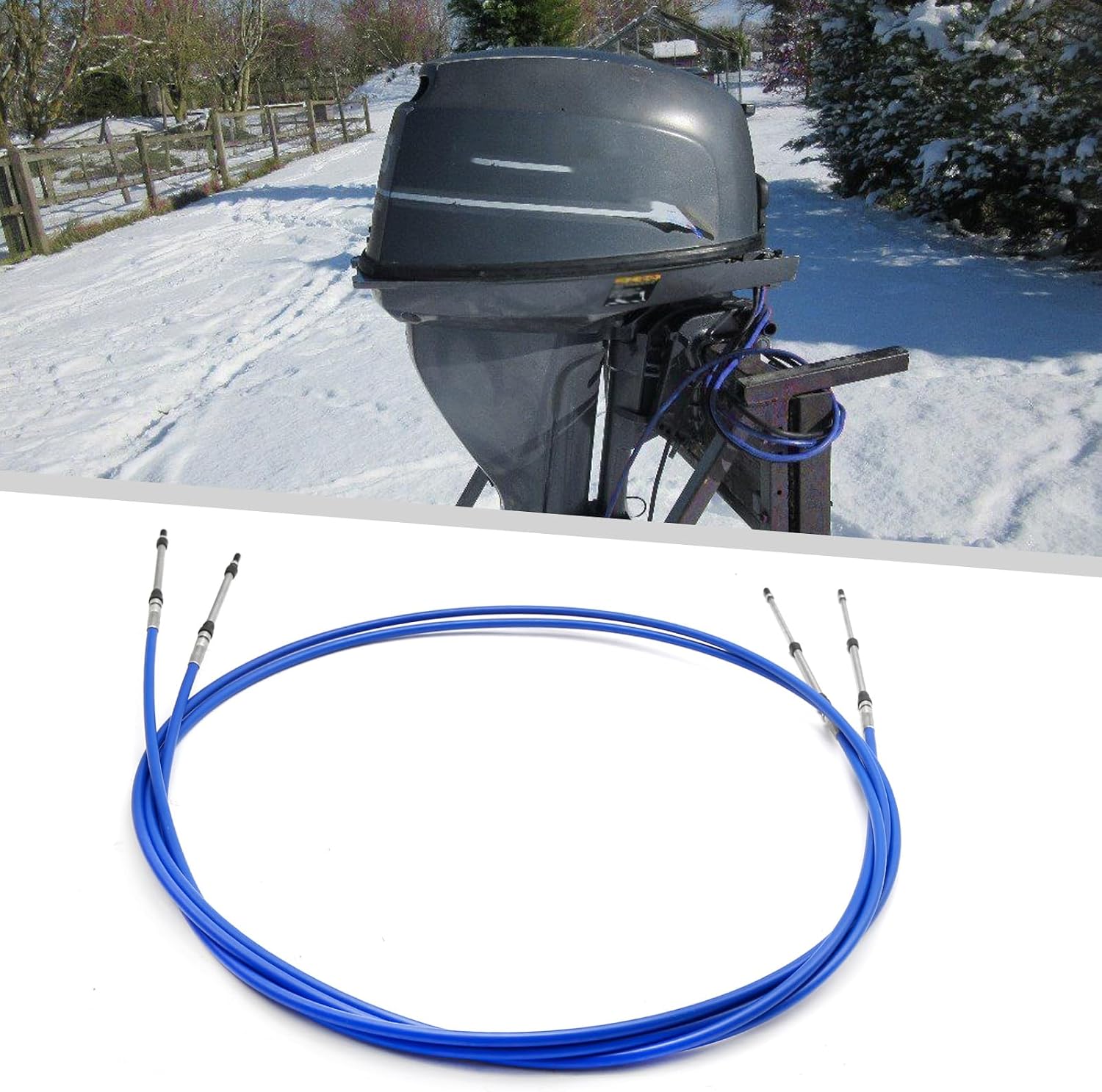 Saihisday 2Pcs Marine 33C Throttle Shift Remote Control Box Cable Replacement for Yamaha Outboard Engine Boat Motor Steering System Blue 13FT